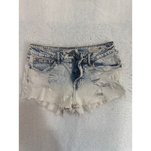 Bullhead Denim Co. High Rise‎ Blue Wash Distressed Denim Shorts Size 5